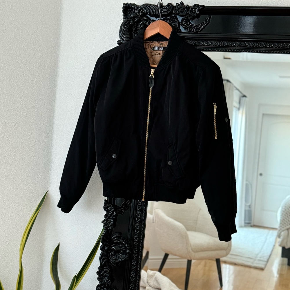 Rebel Rogue | Women’s Black Bomber Jacket